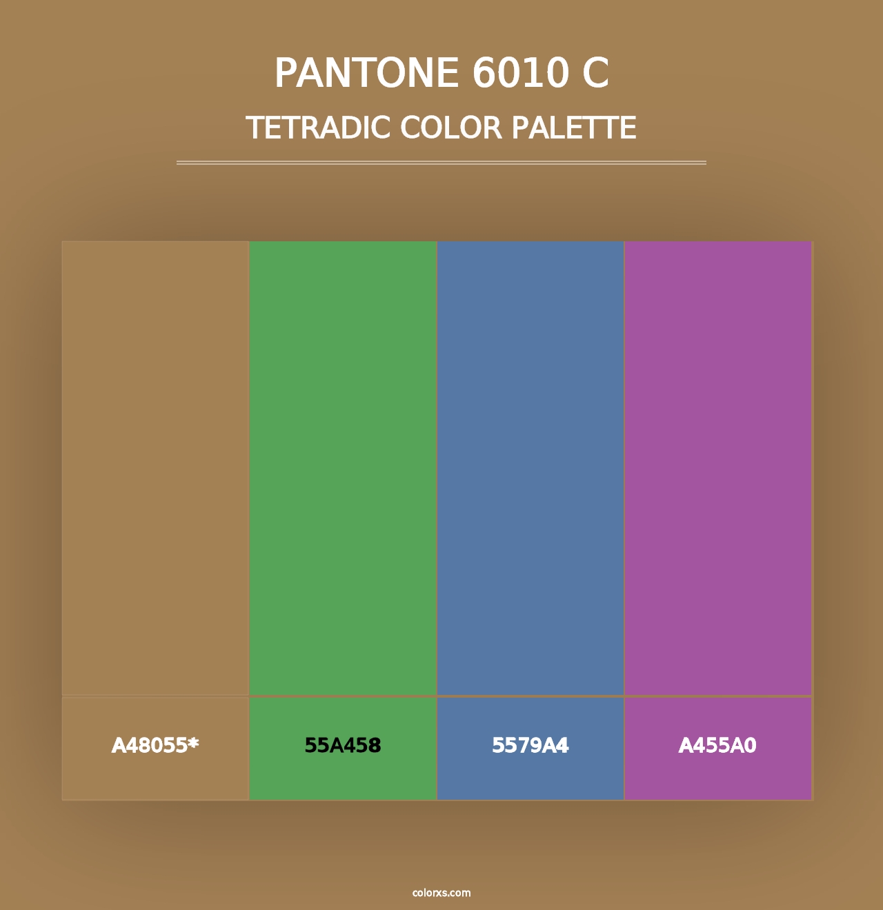 PANTONE 6010 C - Tetradic Color Palette