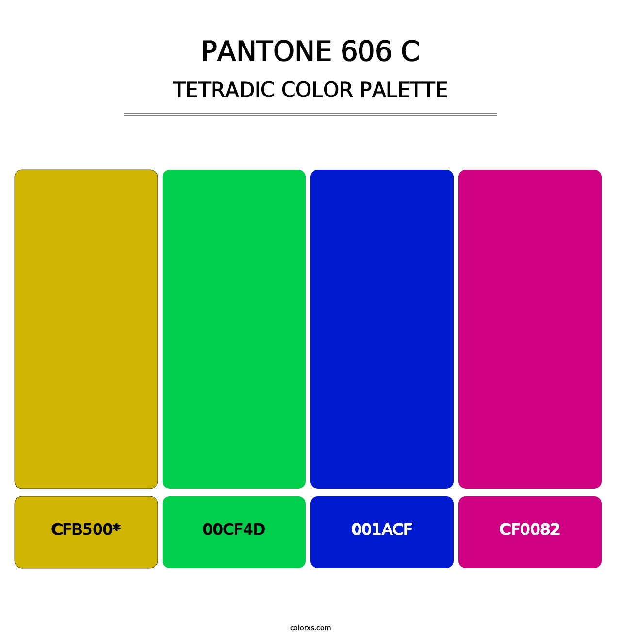 PANTONE 606 C - Tetradic Color Palette