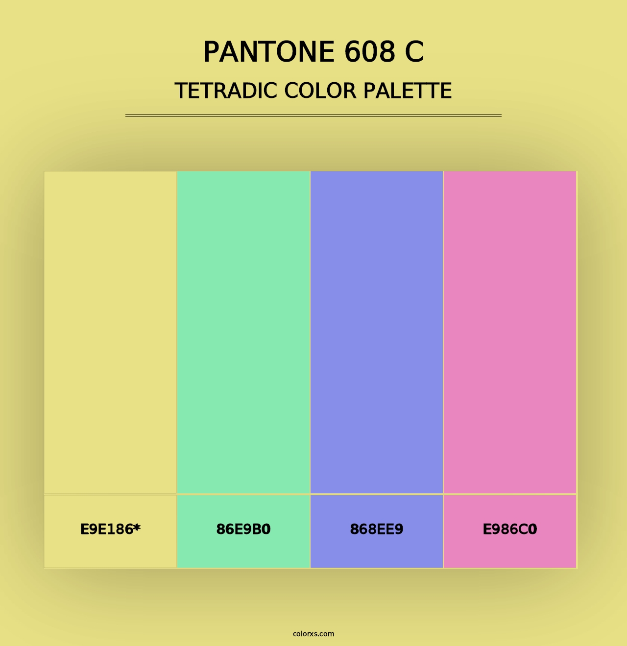 PANTONE 608 C - Tetradic Color Palette