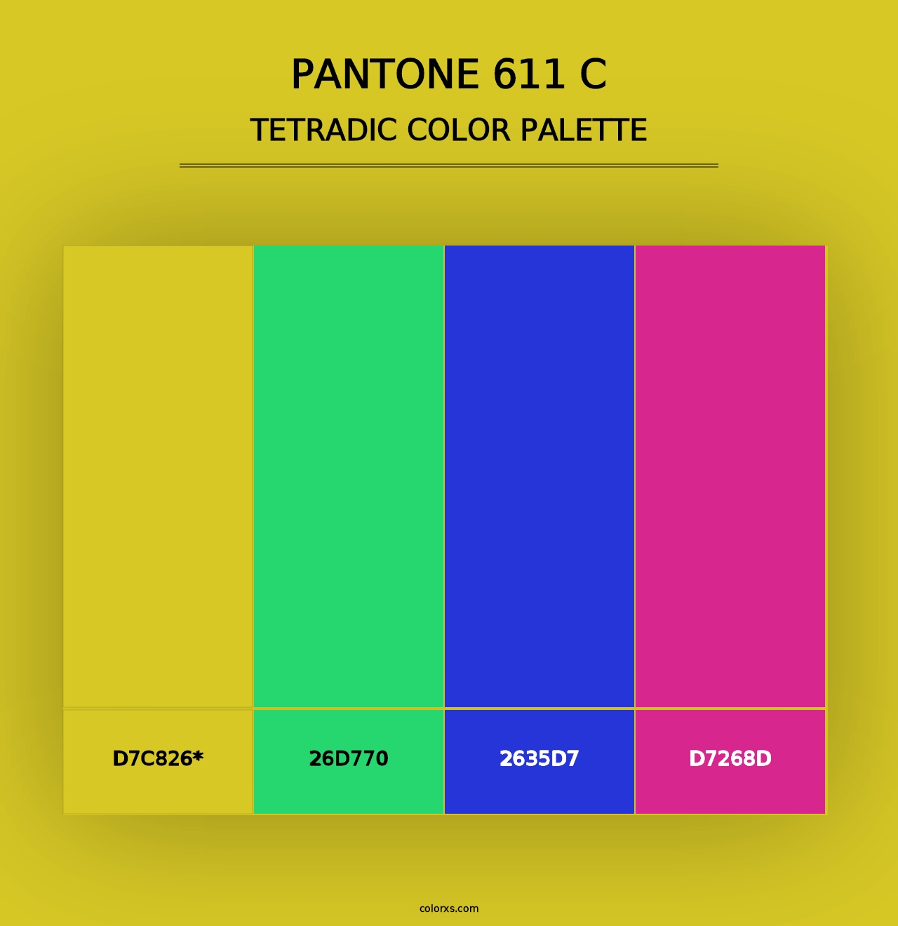 PANTONE 611 C - Tetradic Color Palette