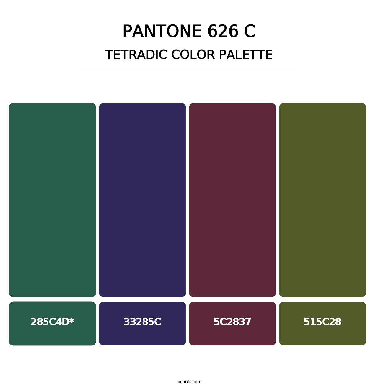 PANTONE 626 C - Tetradic Color Palette