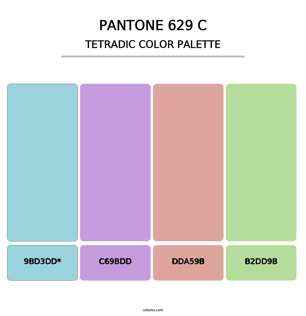 PANTONE 629 C - Tetradic Color Palette