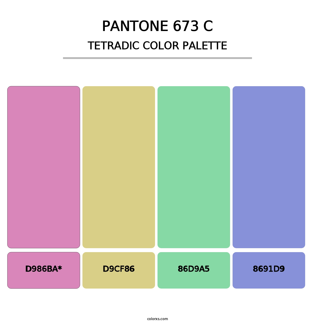 PANTONE 673 C - Tetradic Color Palette