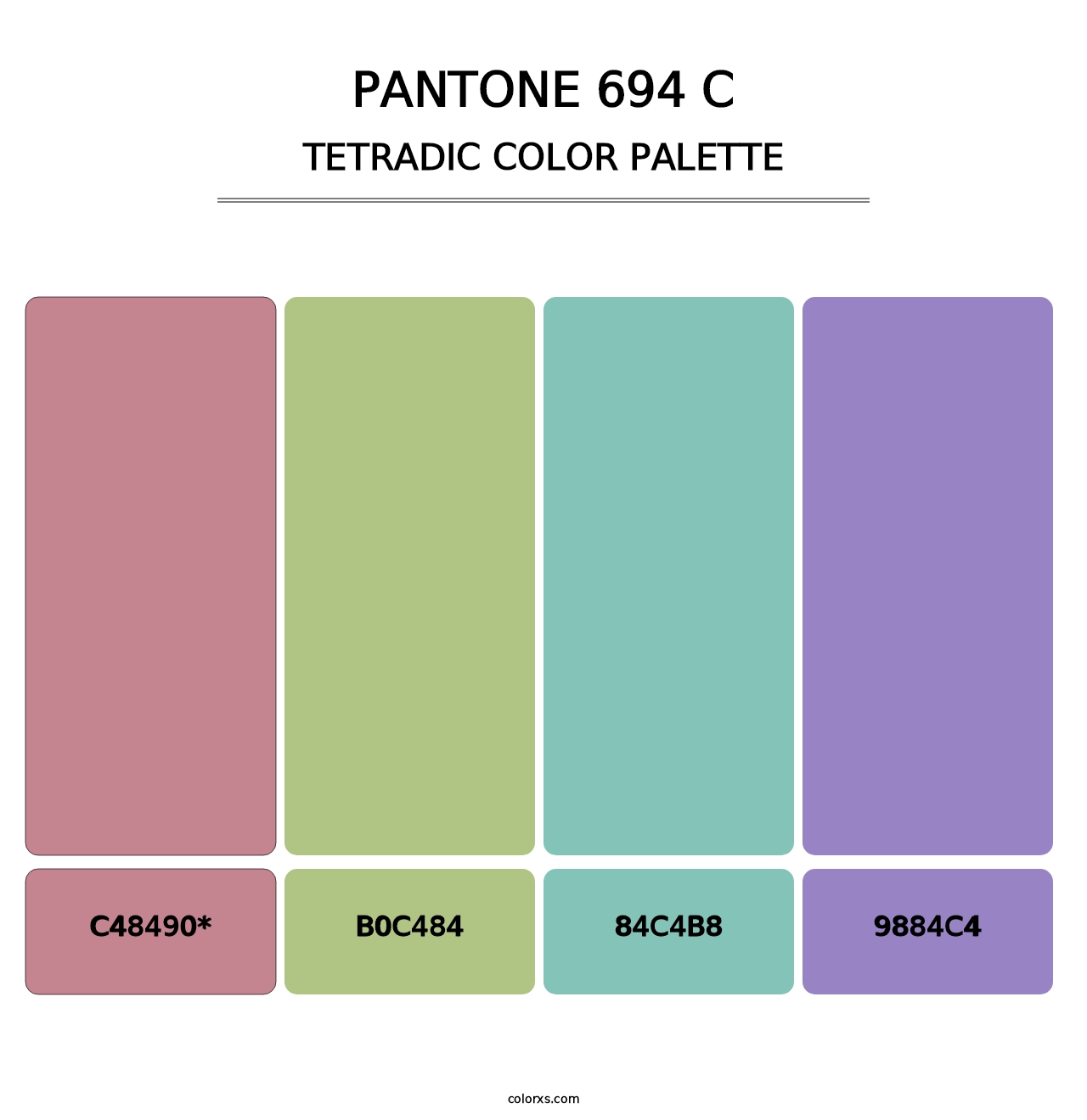 PANTONE 694 C - Tetradic Color Palette