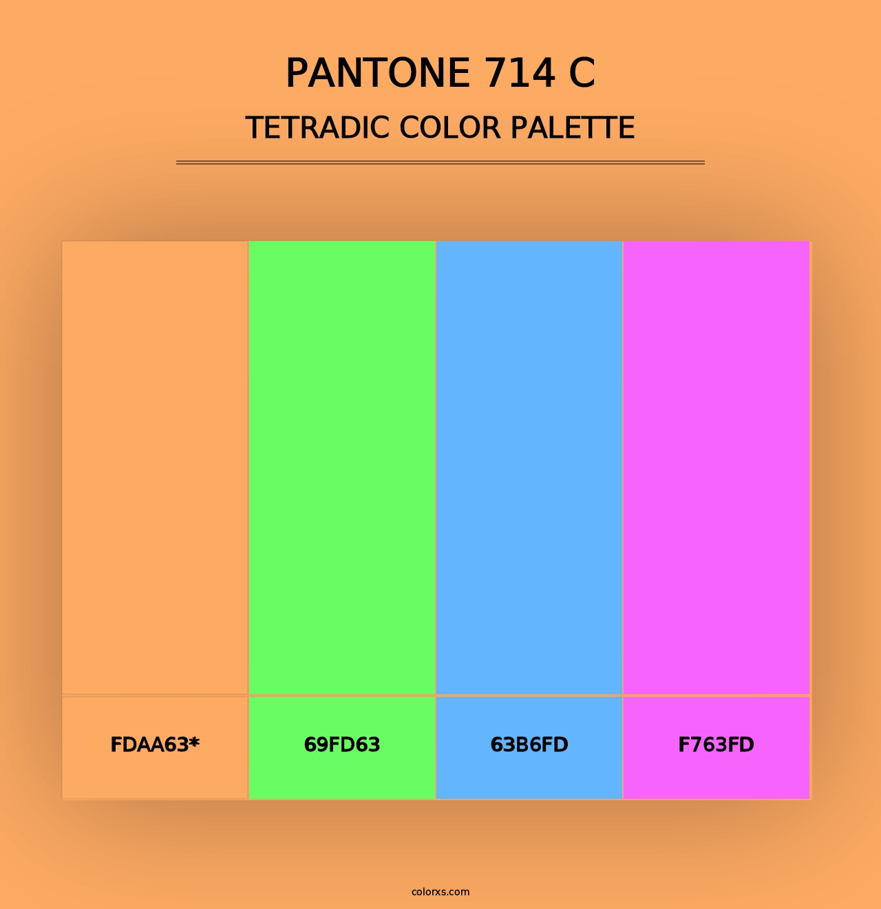 PANTONE 714 C - Tetradic Color Palette