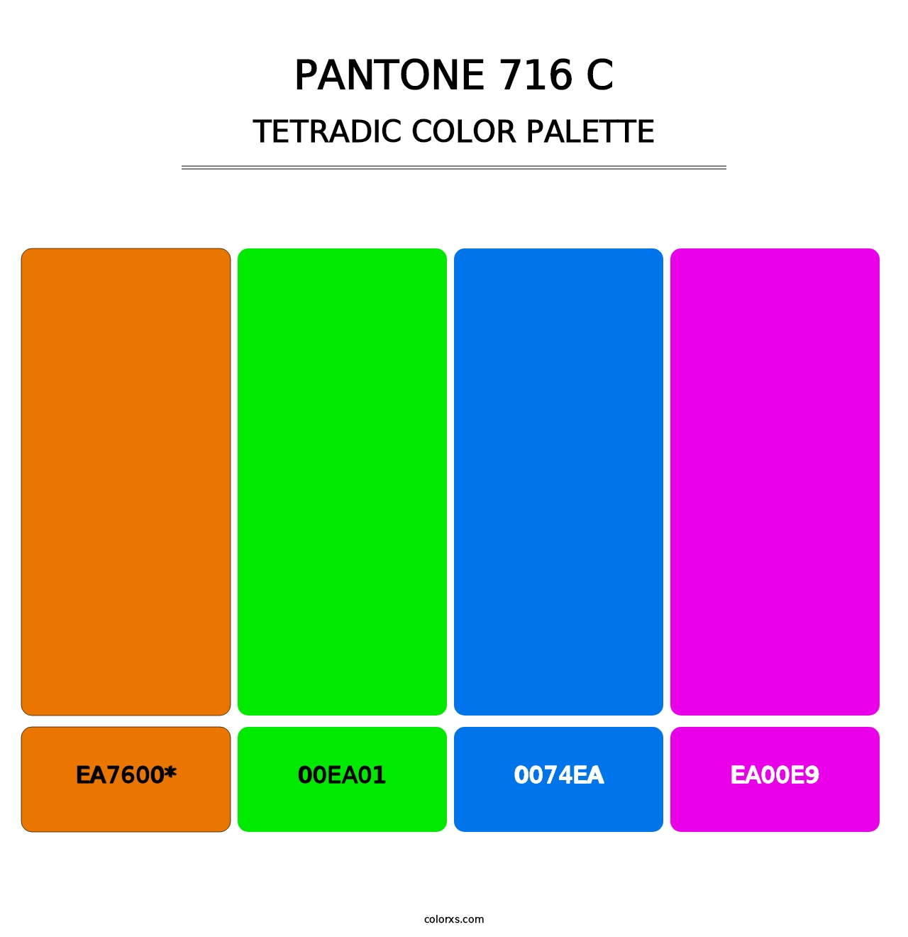 PANTONE 716 C - Tetradic Color Palette