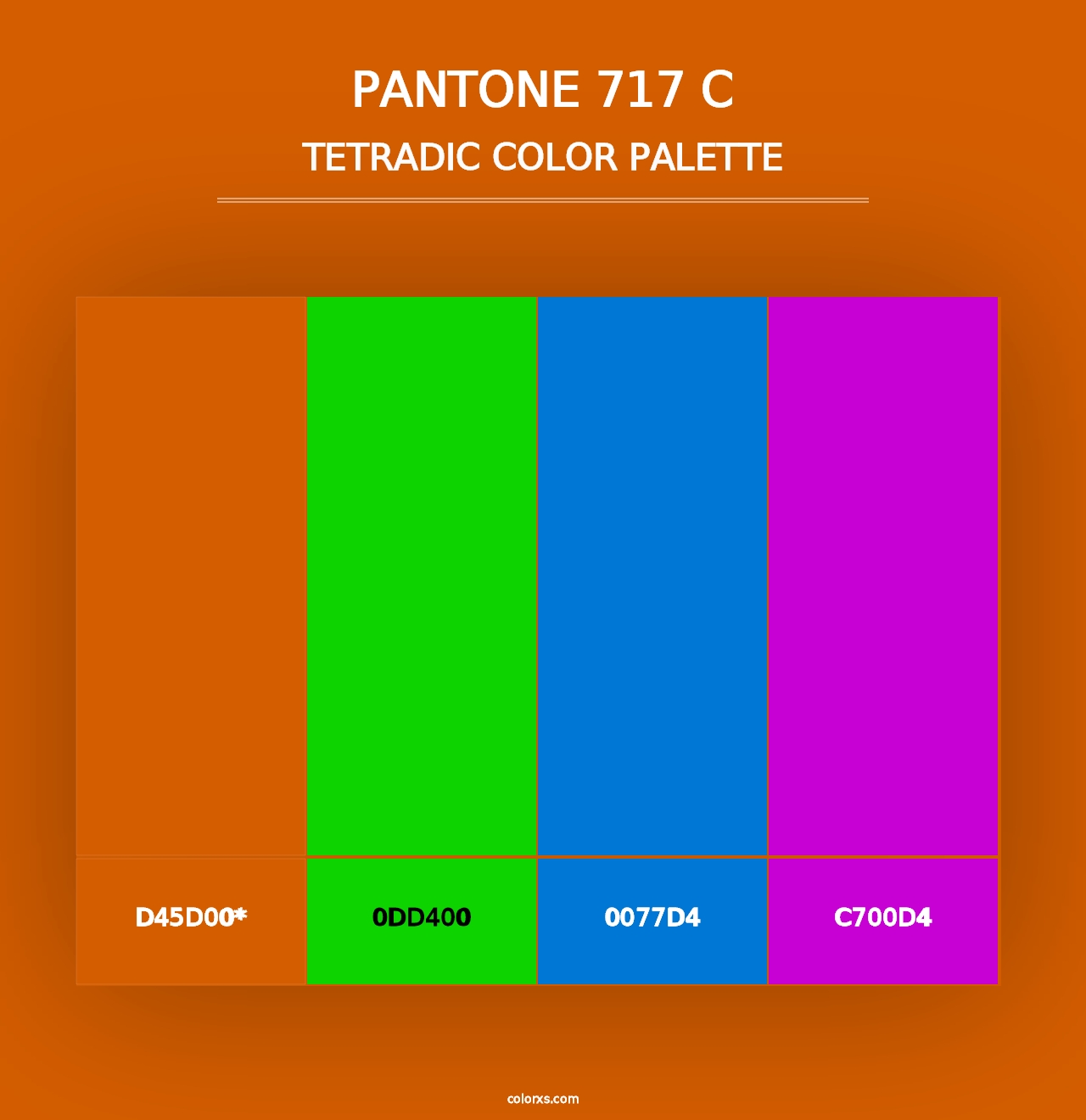 PANTONE 717 C - Tetradic Color Palette