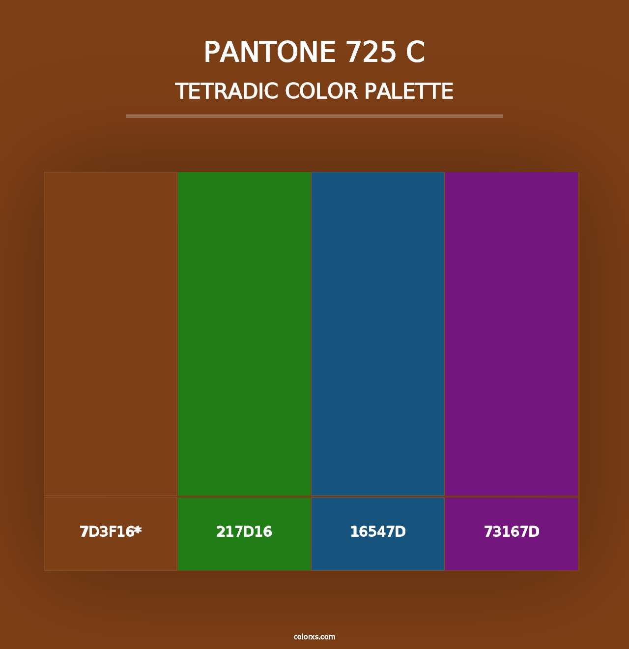 PANTONE 725 C - Tetradic Color Palette