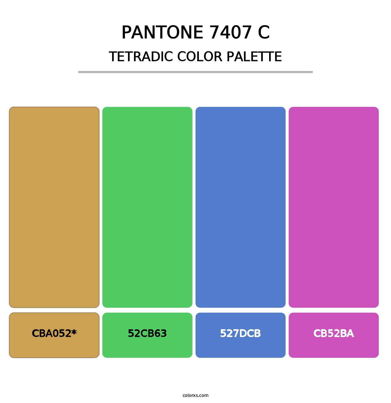 PANTONE 7407 C - Tetradic Color Palette