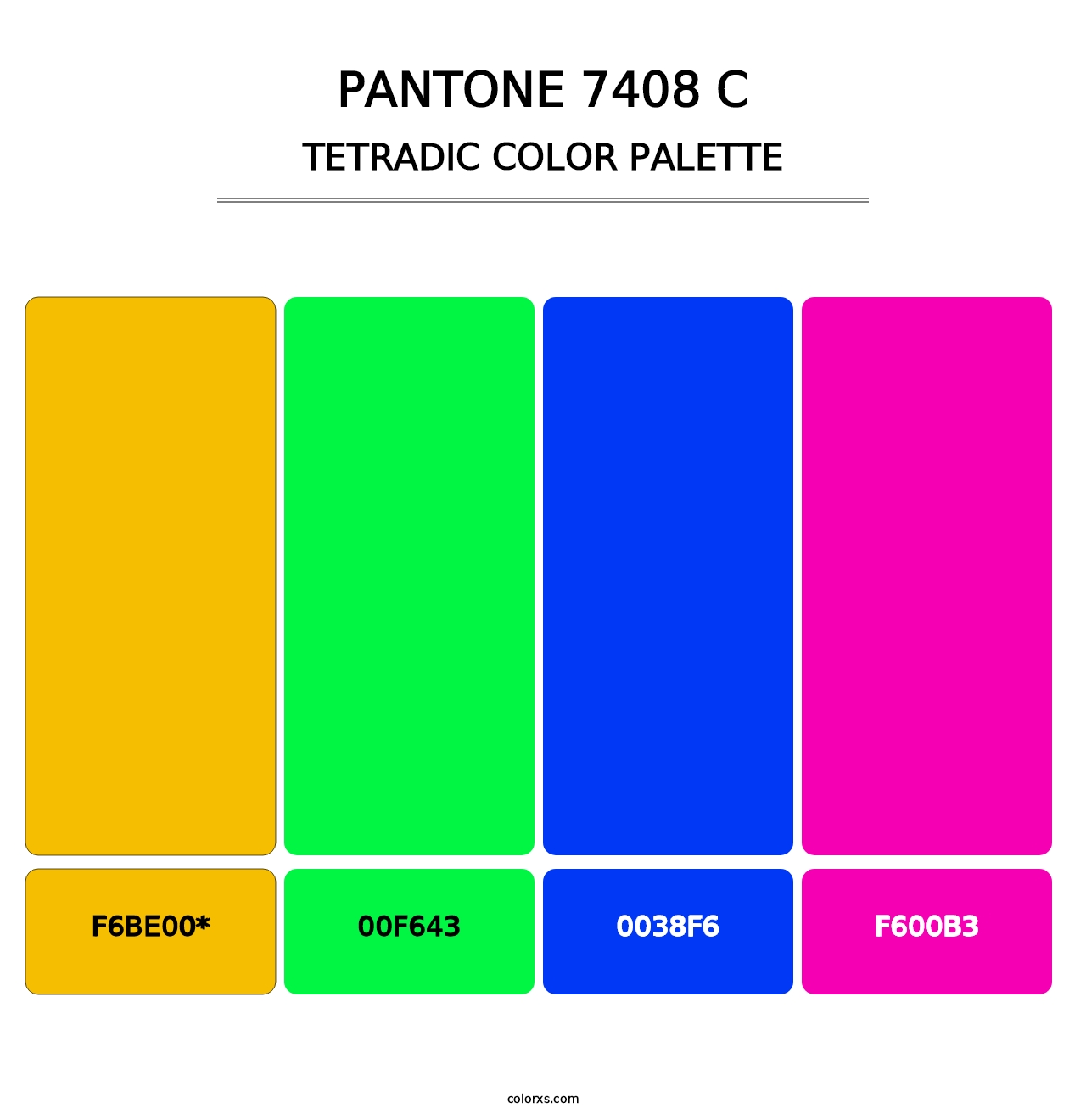 PANTONE 7408 C - Tetradic Color Palette