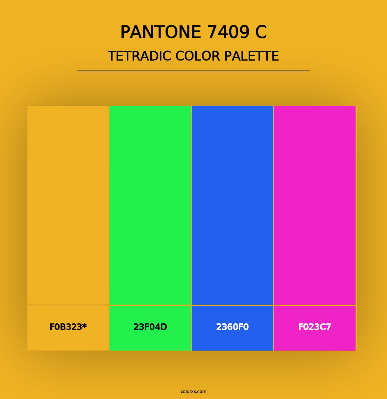 PANTONE 7409 C - Tetradic Color Palette