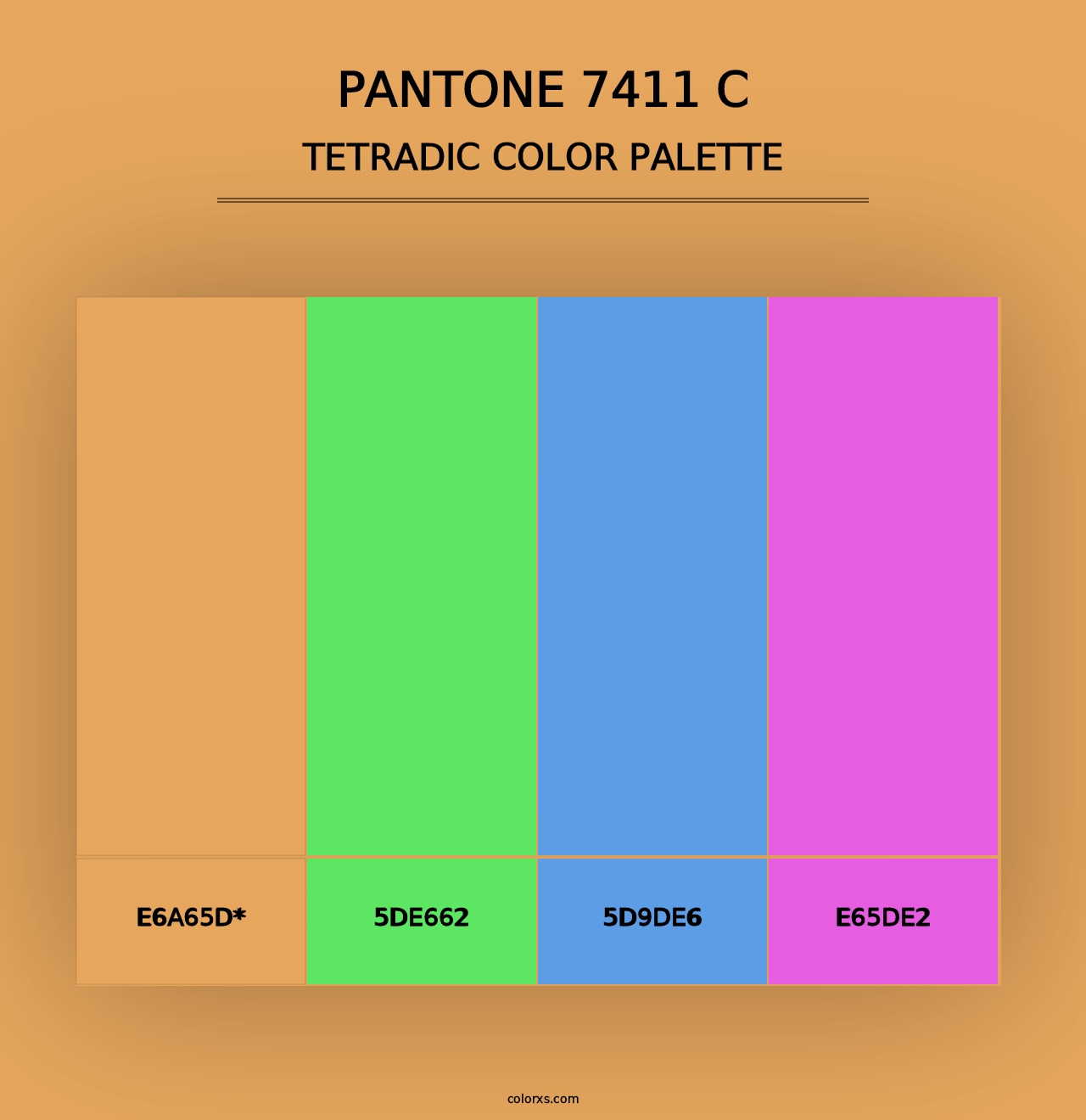 PANTONE 7411 C - Tetradic Color Palette