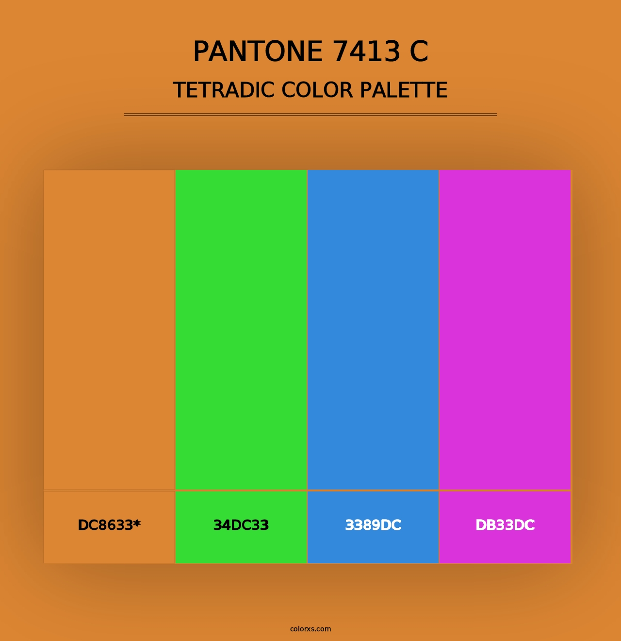 PANTONE 7413 C - Tetradic Color Palette