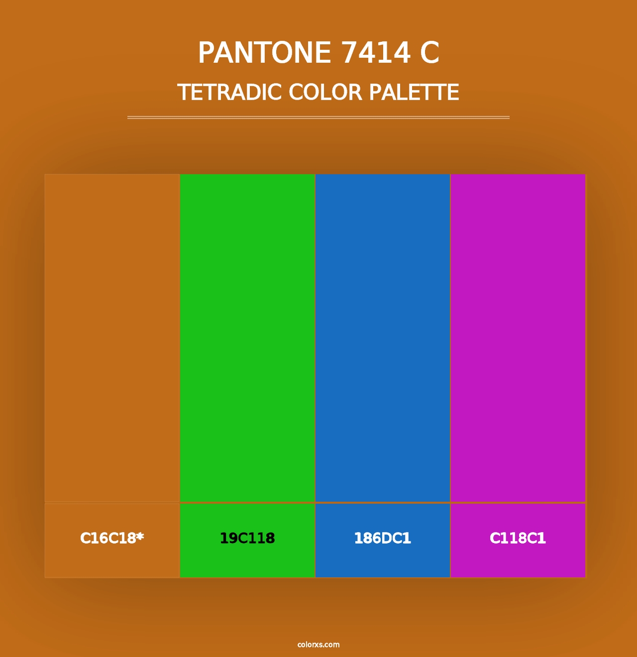 PANTONE 7414 C - Tetradic Color Palette