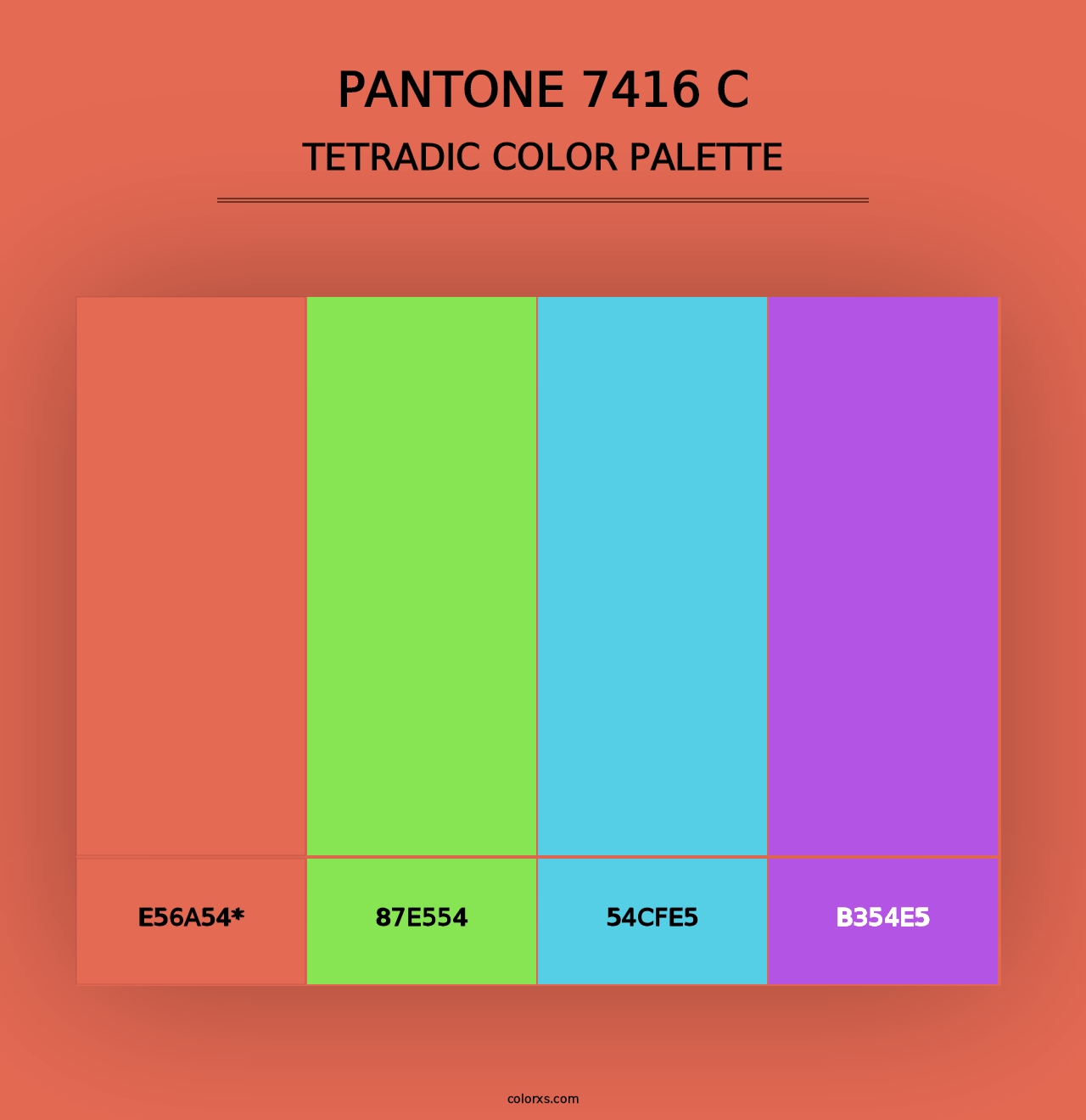 PANTONE 7416 C - Tetradic Color Palette