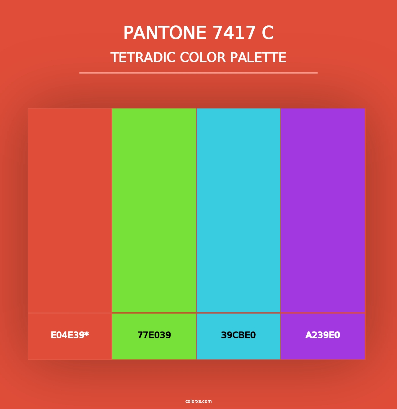 PANTONE 7417 C - Tetradic Color Palette