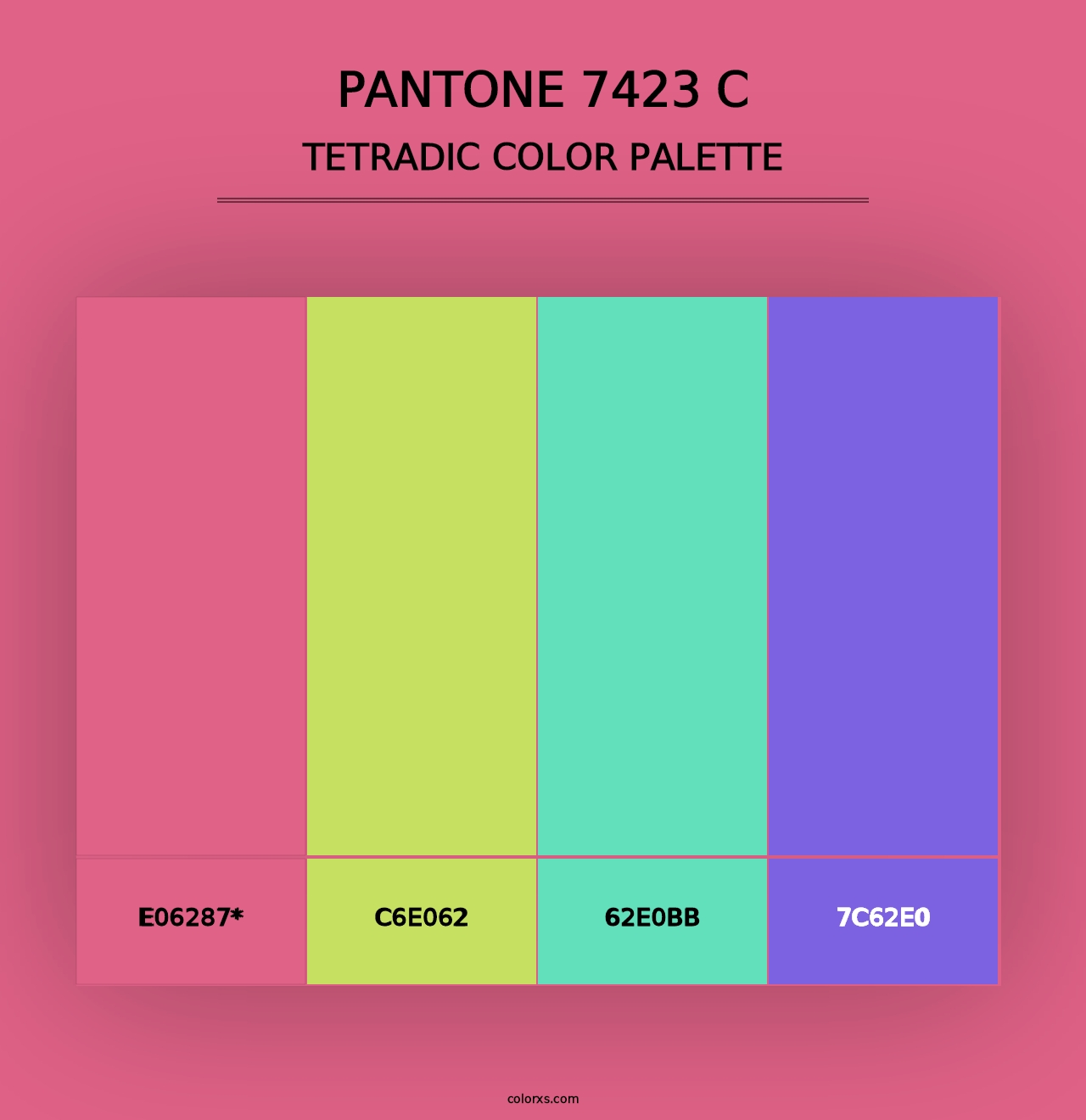 PANTONE 7423 C - Tetradic Color Palette