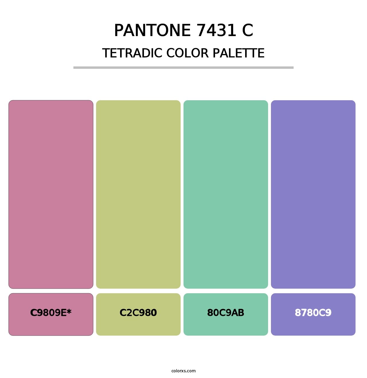 PANTONE 7431 C - Tetradic Color Palette