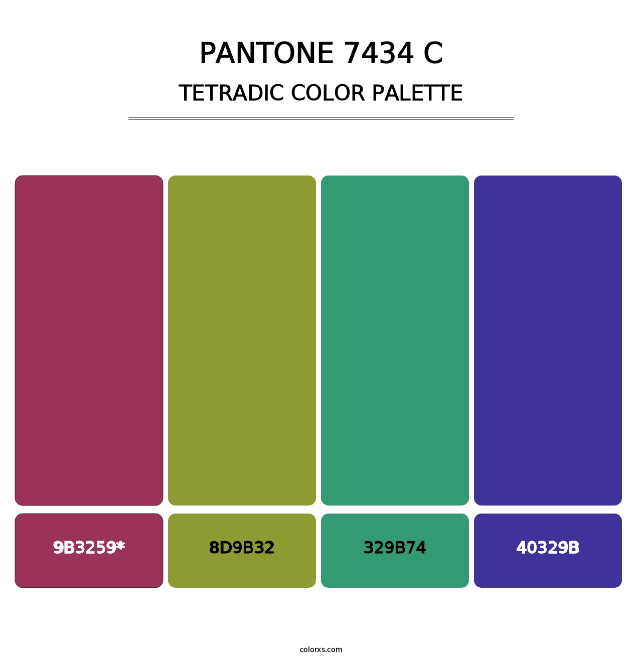 PANTONE 7434 C - Tetradic Color Palette