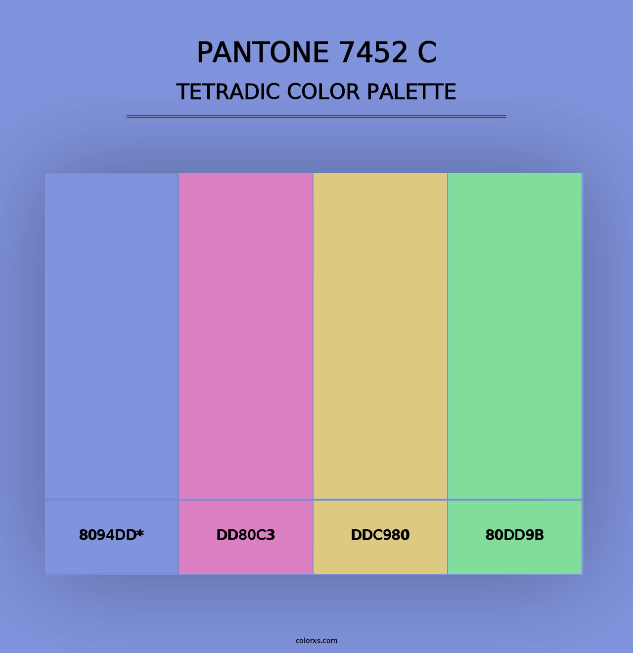 PANTONE 7452 C - Tetradic Color Palette