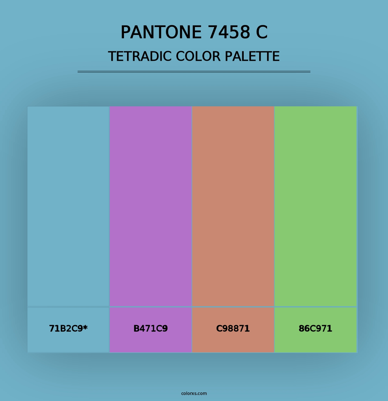 PANTONE 7458 C - Tetradic Color Palette