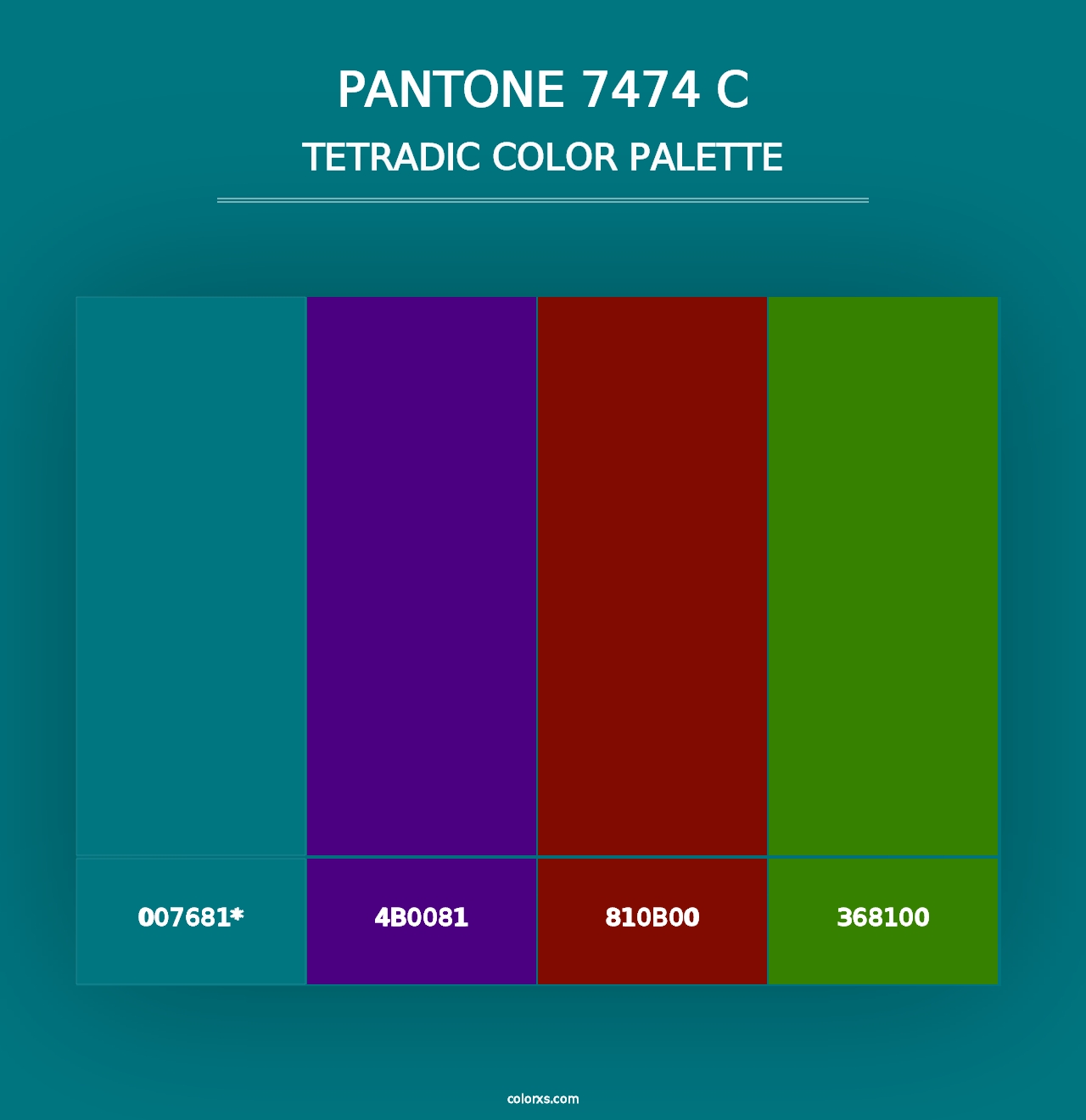 PANTONE 7474 C - Tetradic Color Palette