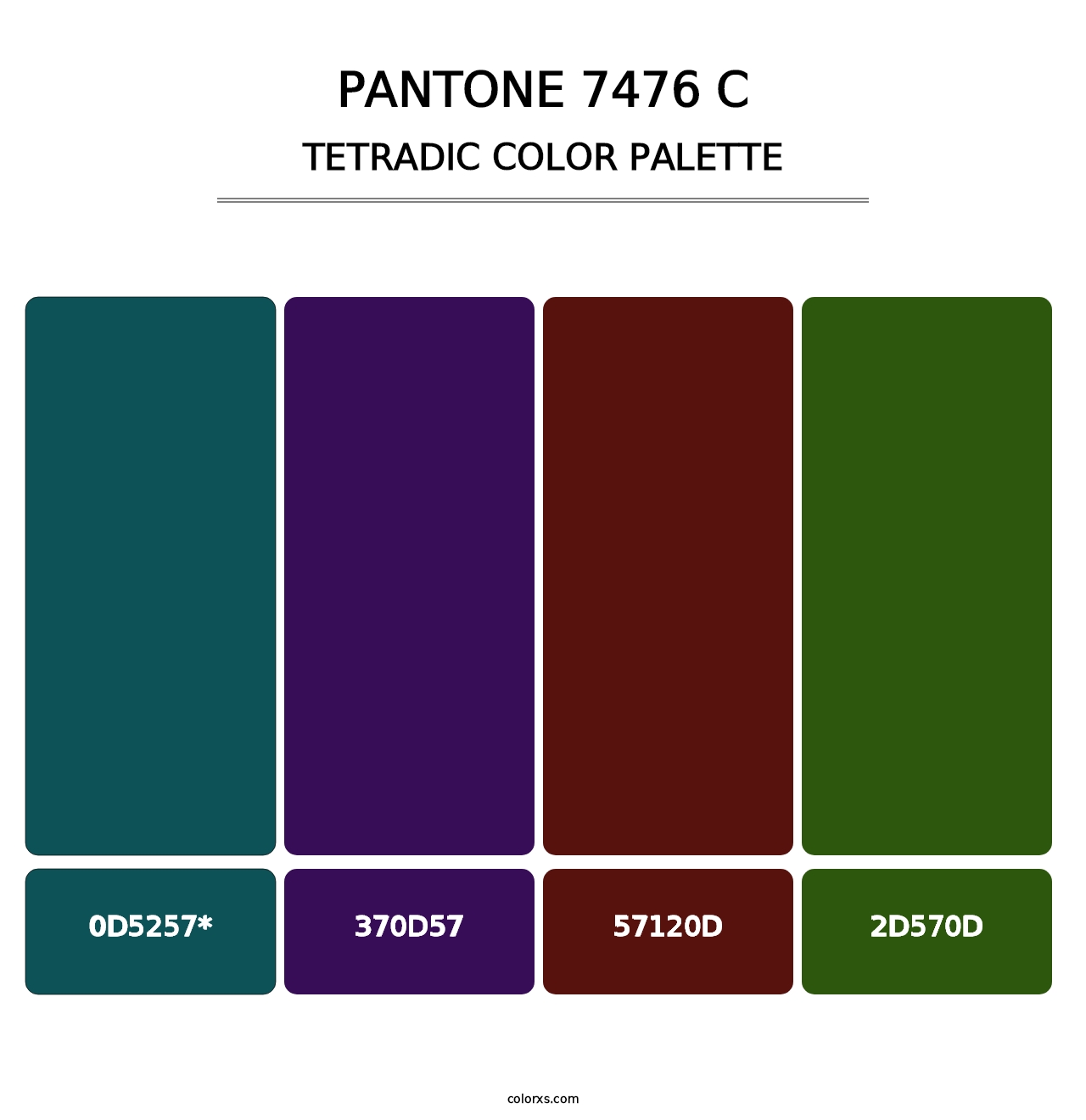 PANTONE 7476 C - Tetradic Color Palette