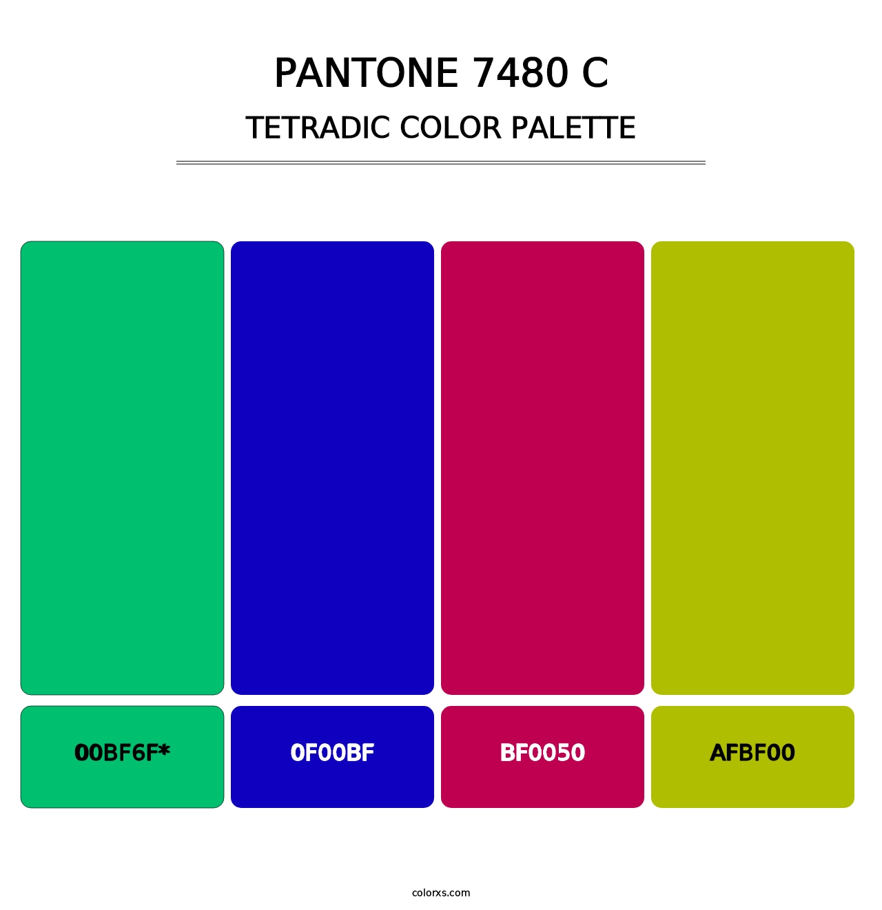 PANTONE 7480 C - Tetradic Color Palette