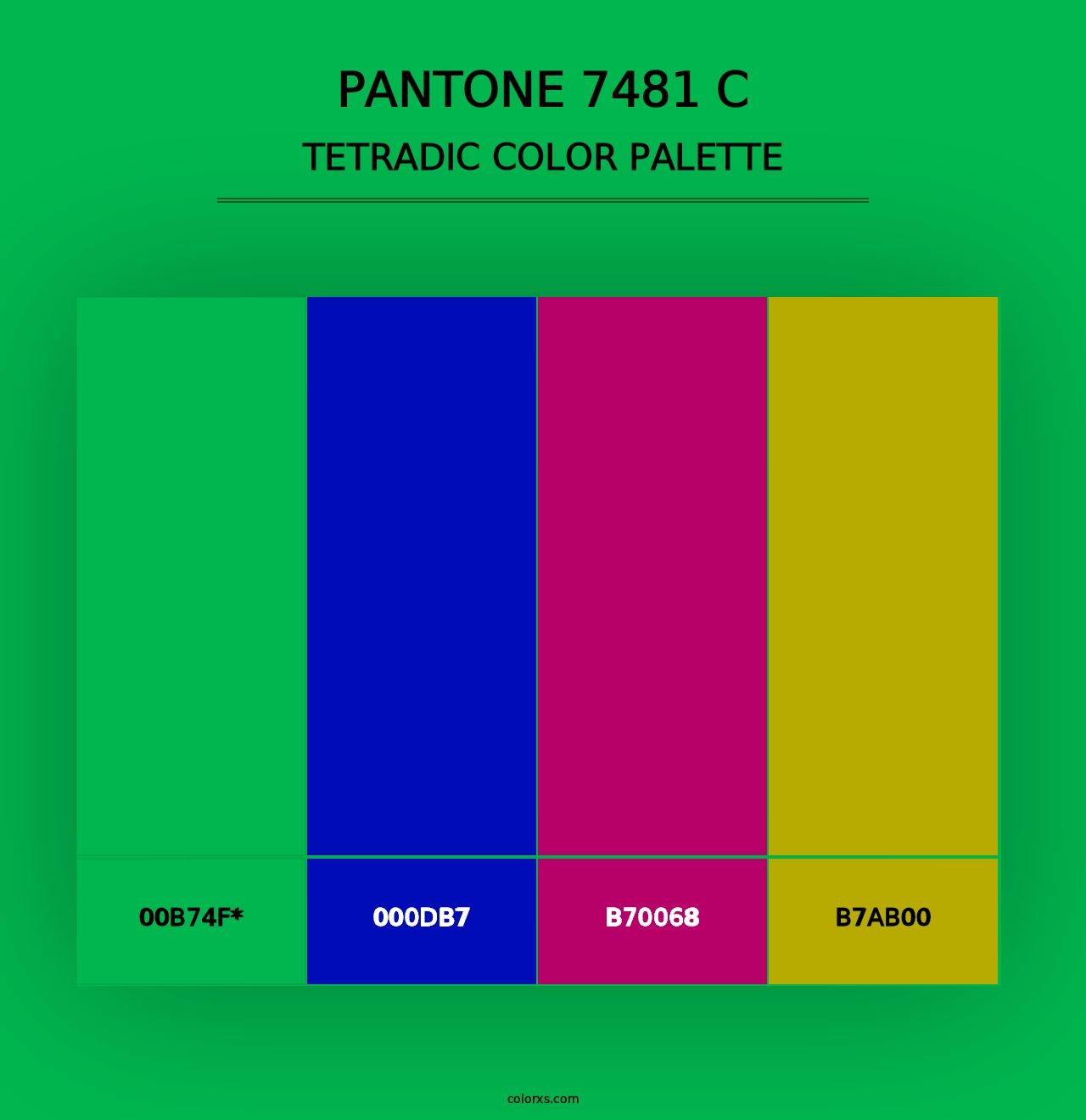 PANTONE 7481 C - Tetradic Color Palette