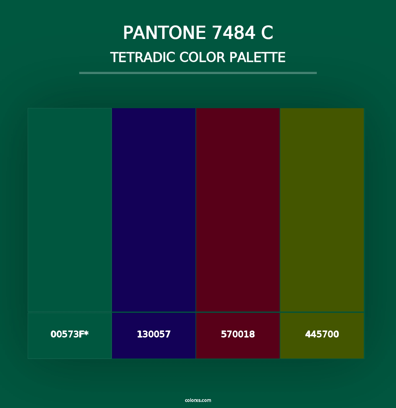 PANTONE 7484 C - Tetradic Color Palette