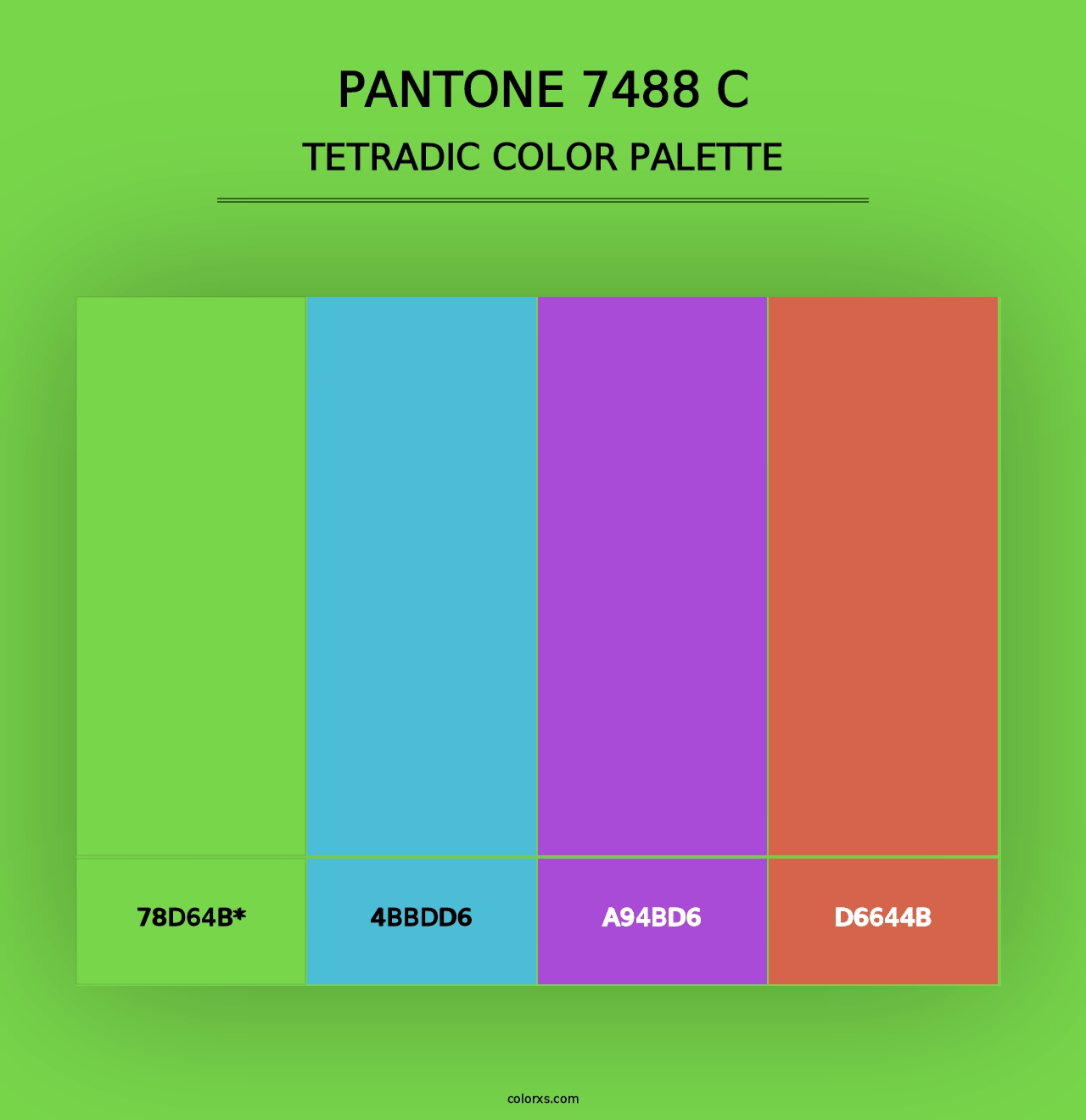 PANTONE 7488 C - Tetradic Color Palette