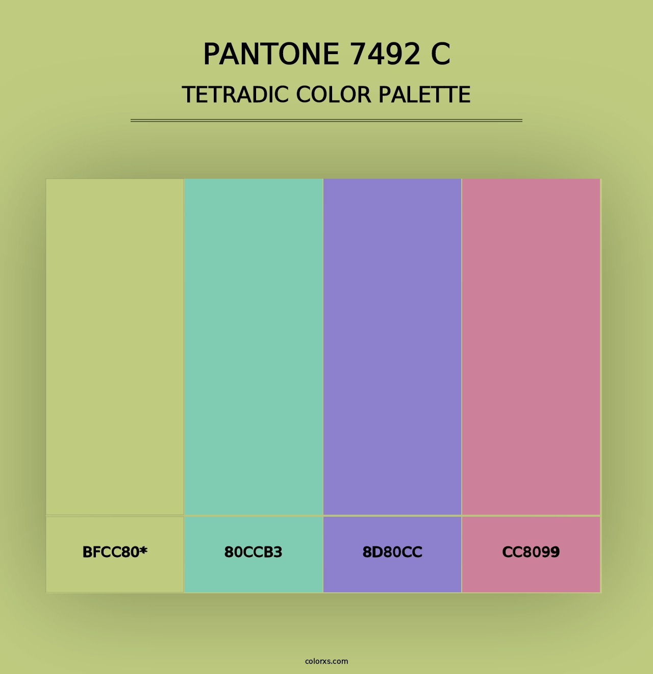 PANTONE 7492 C - Tetradic Color Palette