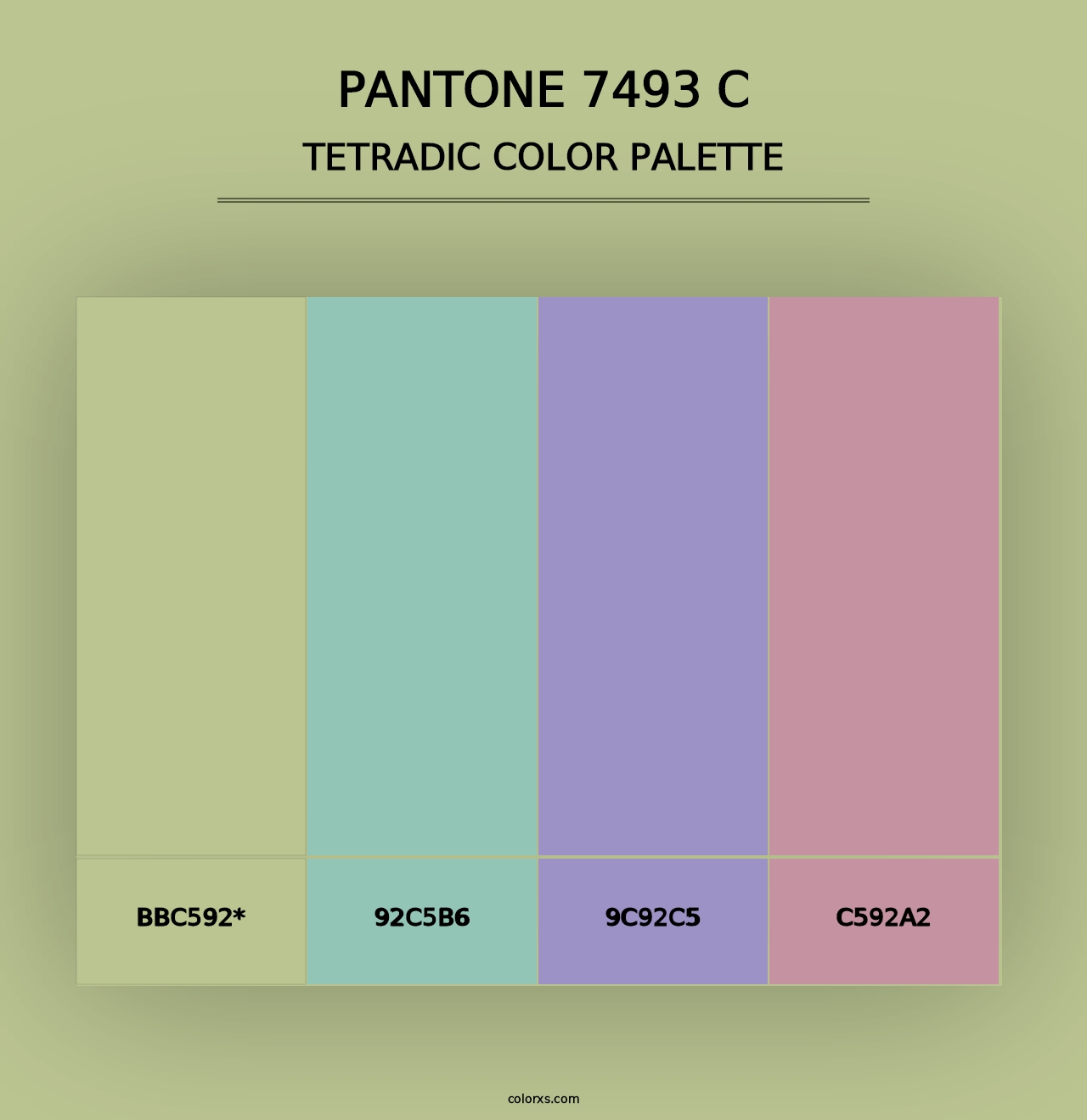 PANTONE 7493 C - Tetradic Color Palette