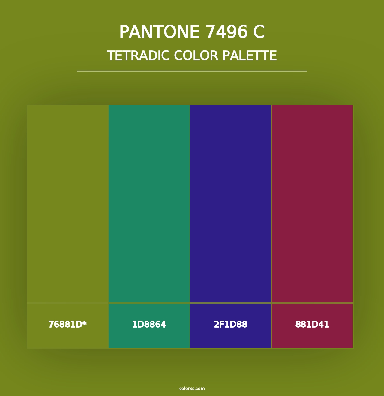 PANTONE 7496 C - Tetradic Color Palette