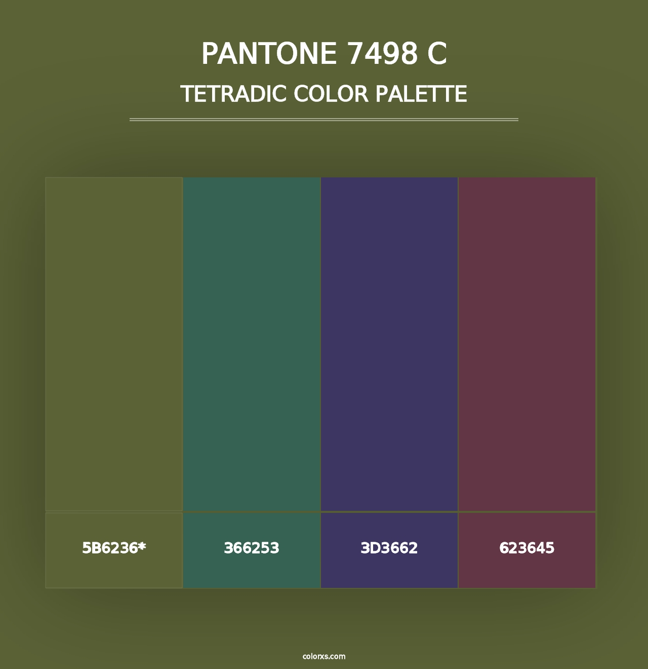 PANTONE 7498 C - Tetradic Color Palette