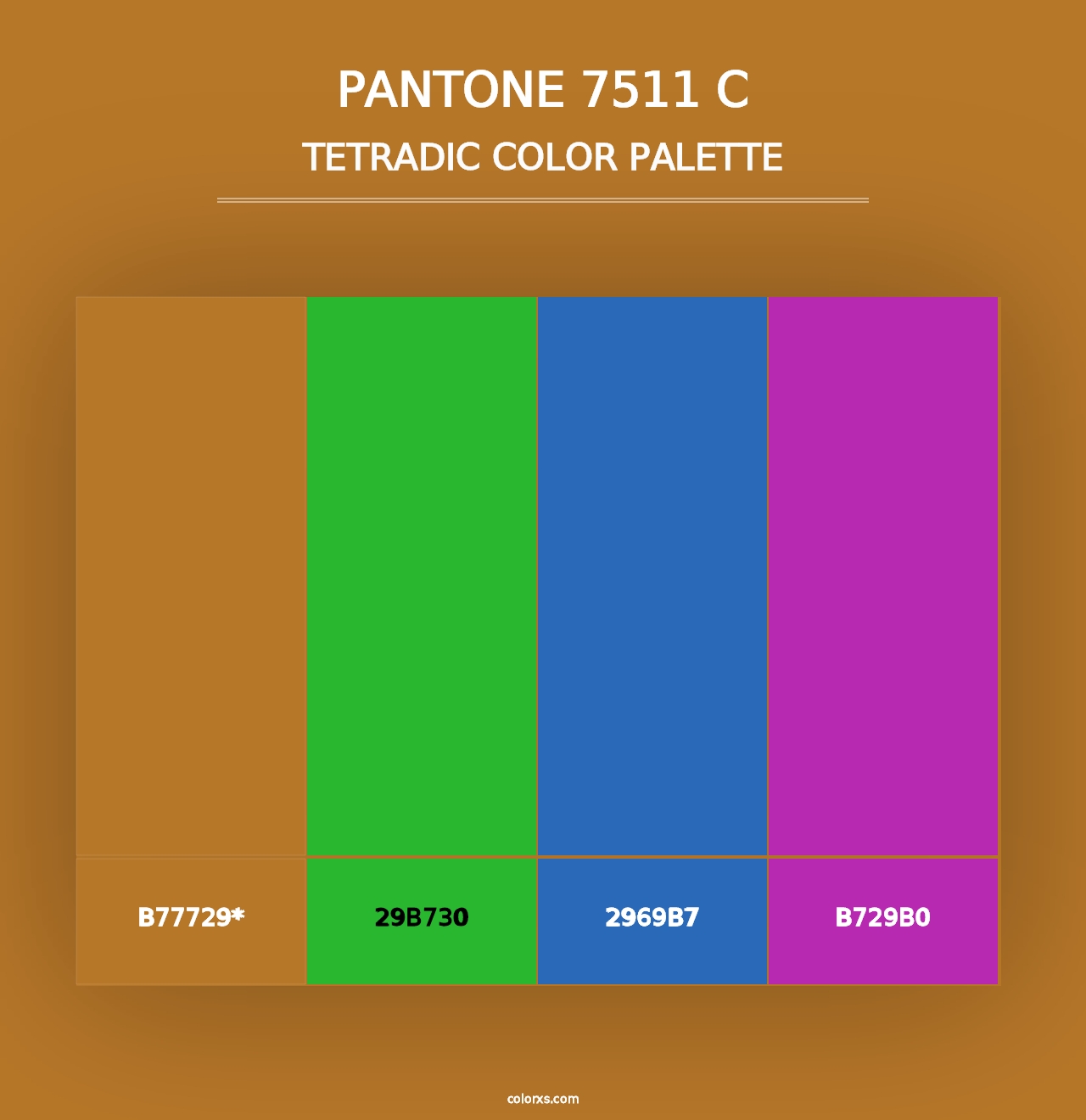 PANTONE 7511 C - Tetradic Color Palette