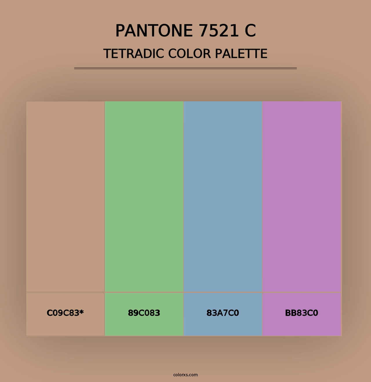 PANTONE 7521 C - Tetradic Color Palette