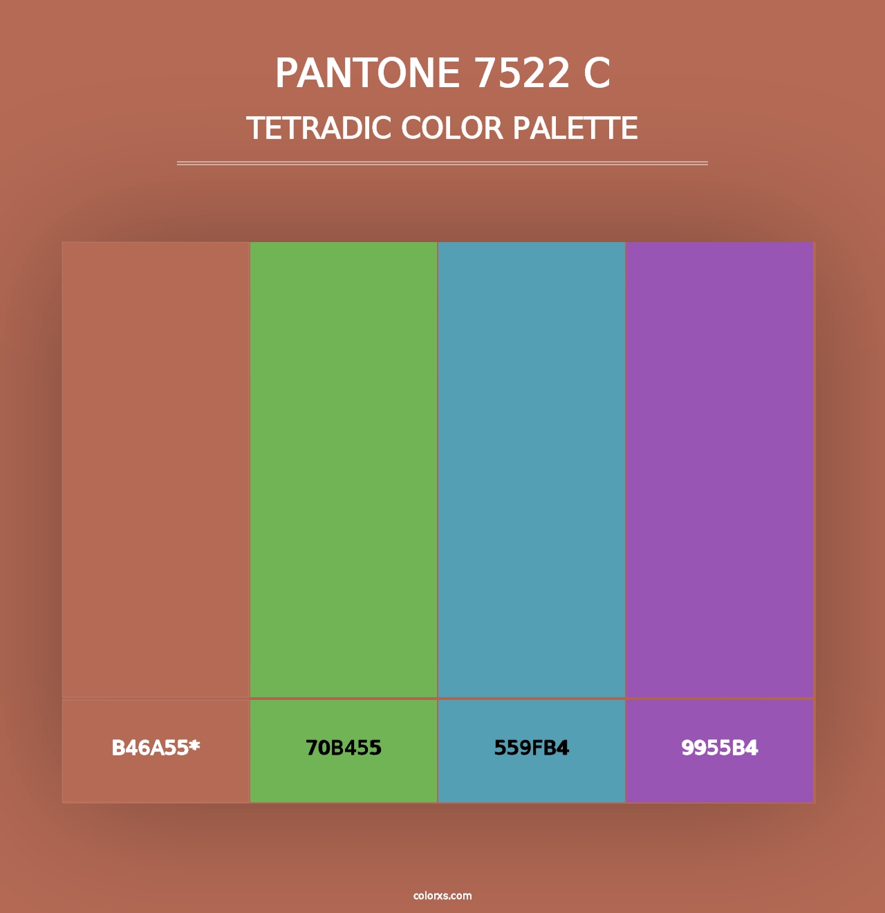 PANTONE 7522 C - Tetradic Color Palette