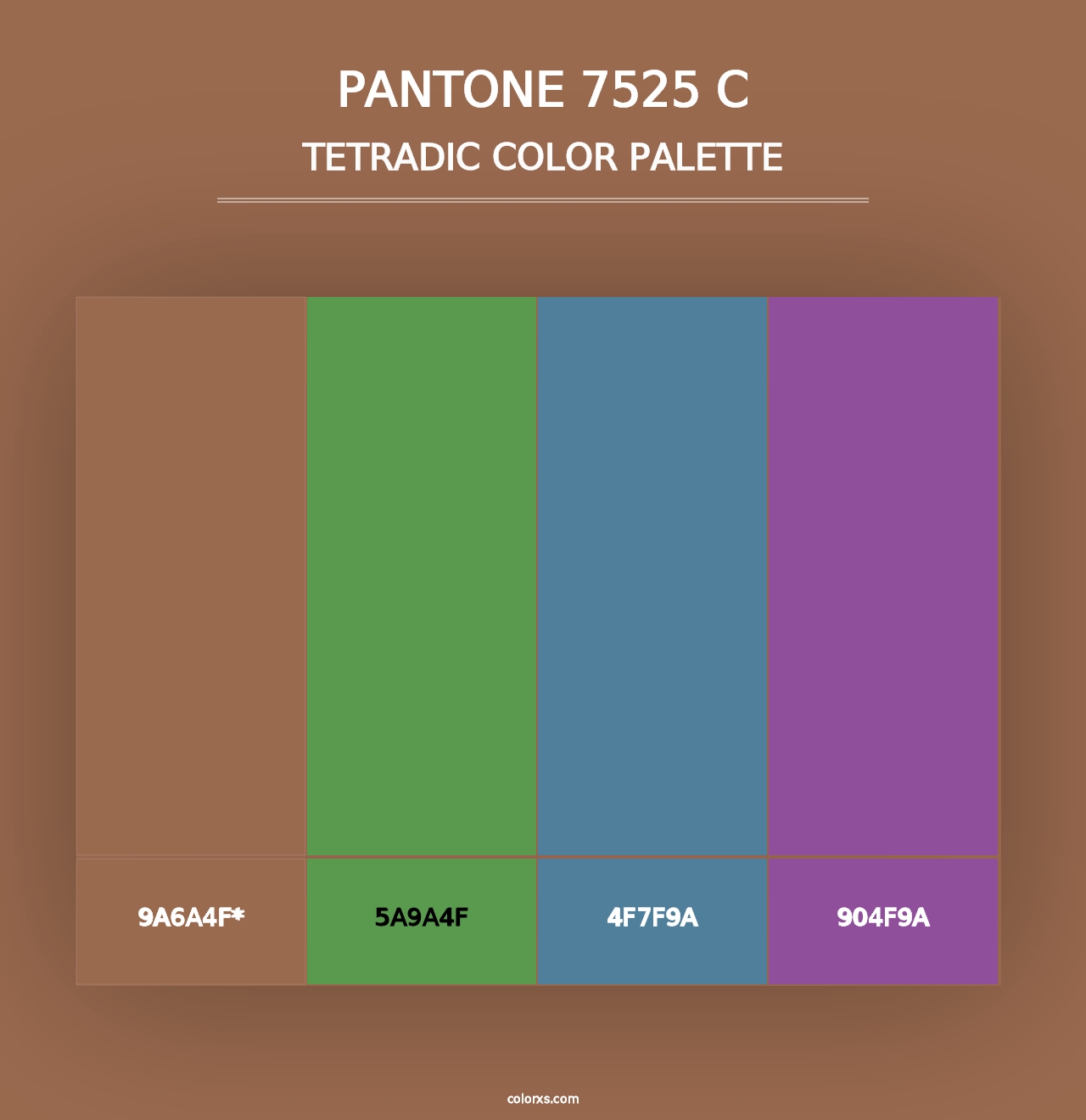 PANTONE 7525 C - Tetradic Color Palette