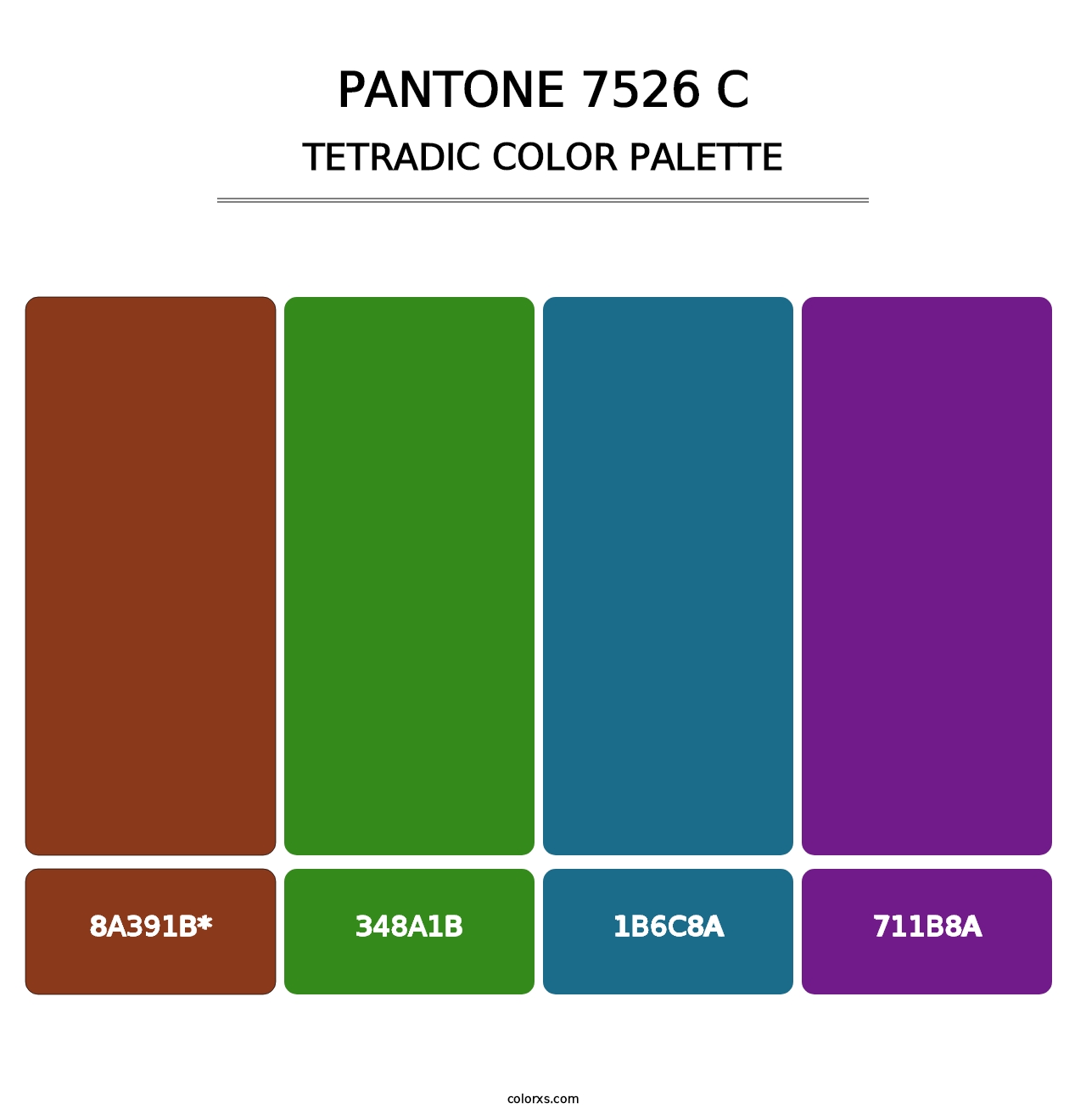 PANTONE 7526 C - Tetradic Color Palette