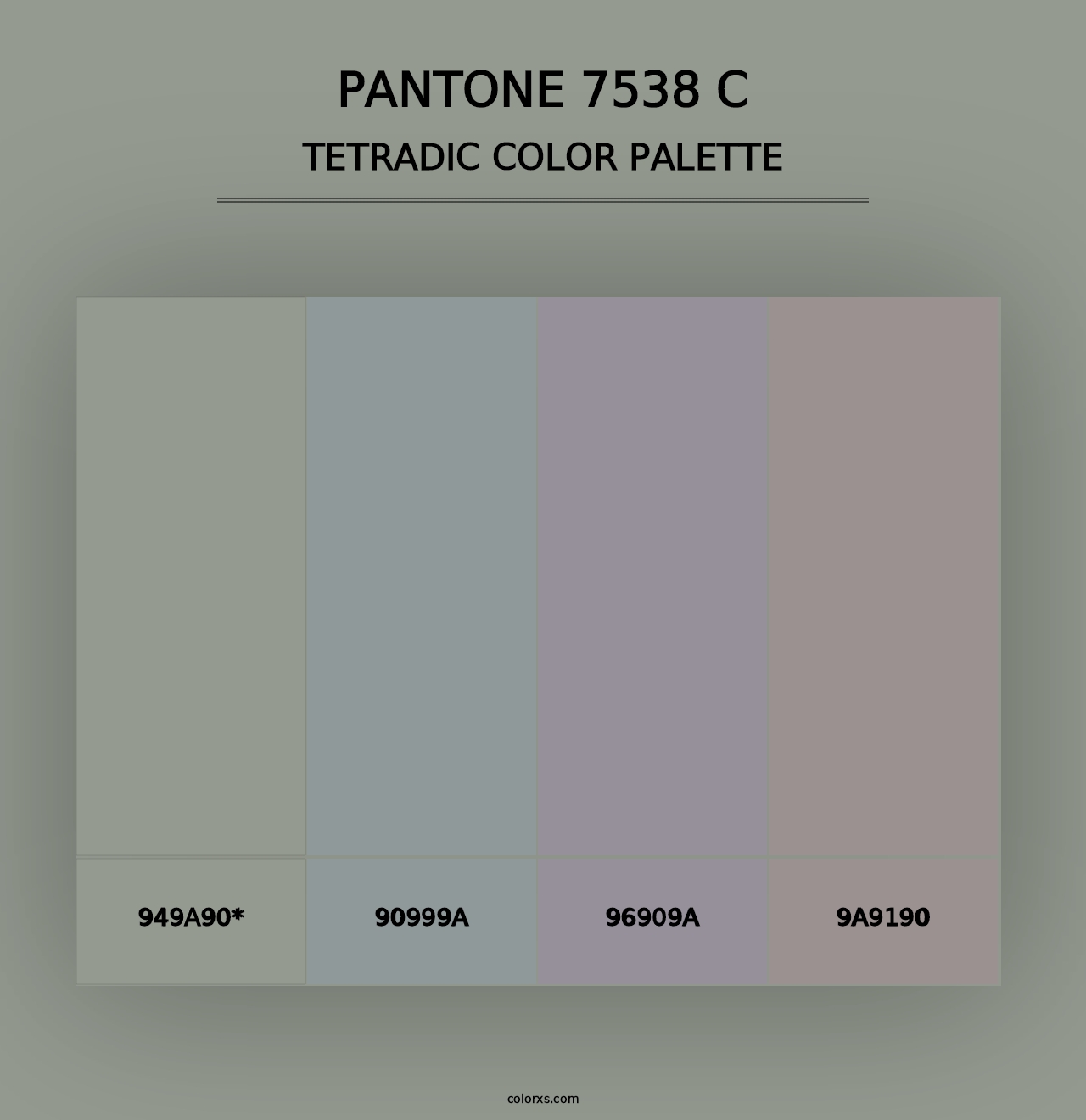 PANTONE 7538 C - Tetradic Color Palette