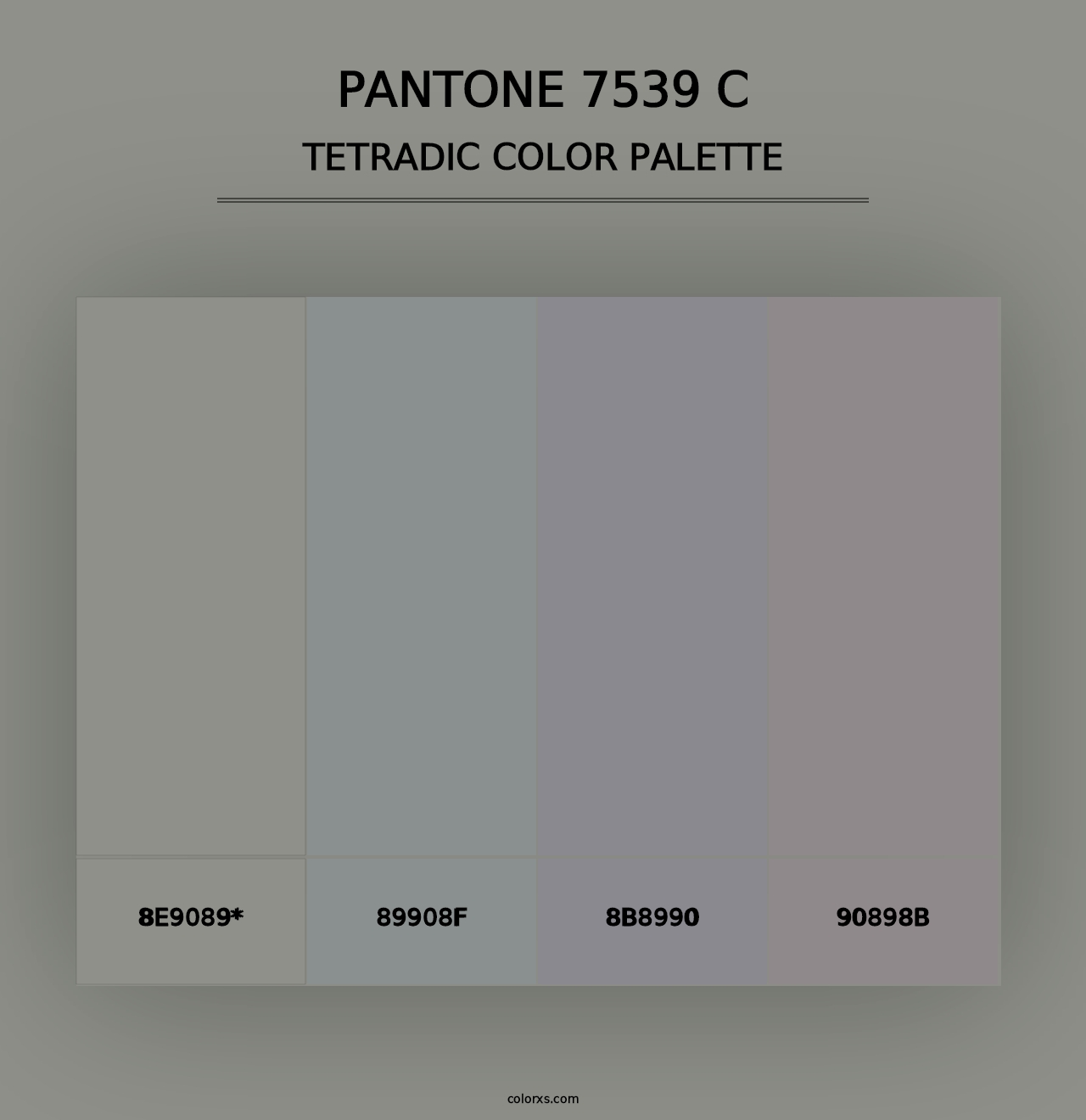 PANTONE 7539 C - Tetradic Color Palette