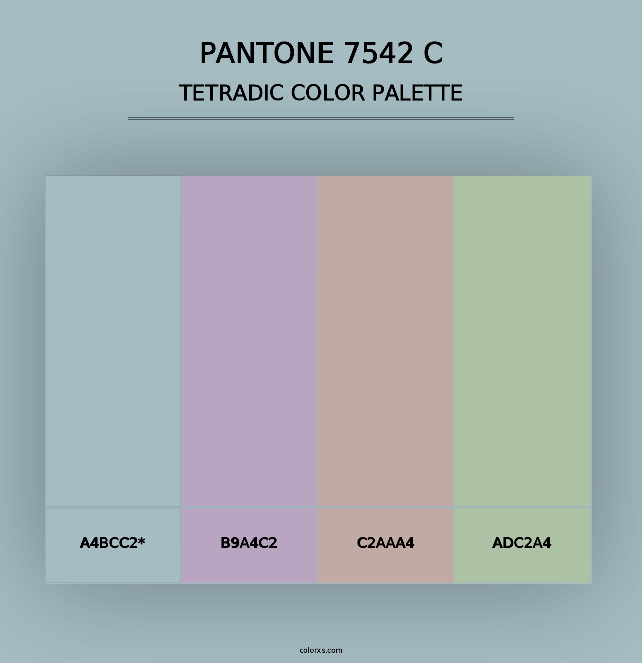 PANTONE 7542 C - Tetradic Color Palette