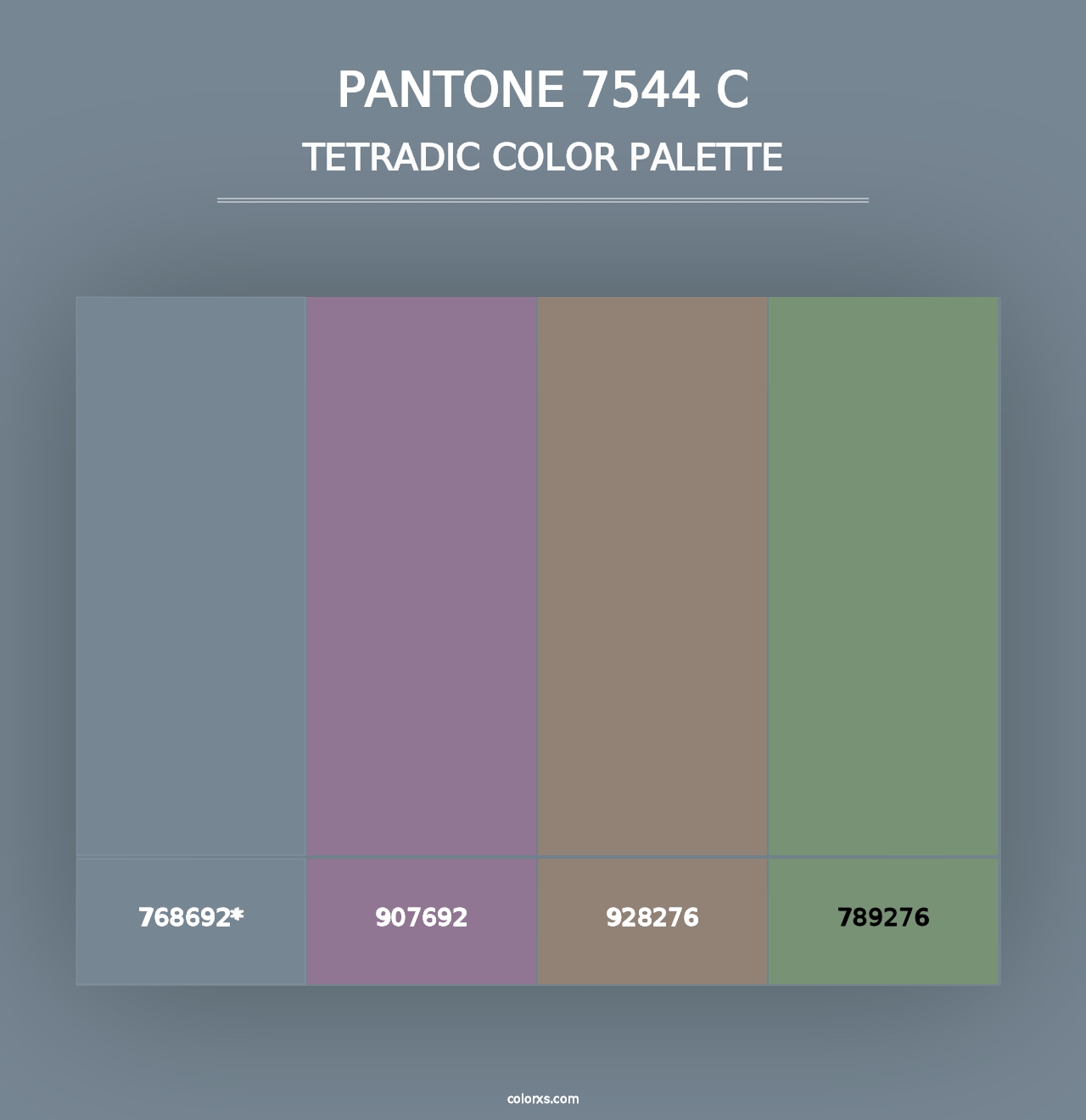 PANTONE 7544 C - Tetradic Color Palette