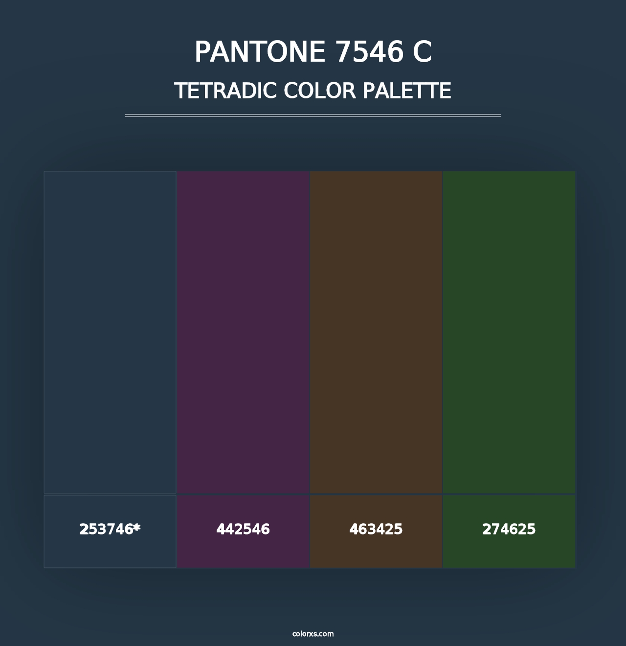 PANTONE 7546 C - Tetradic Color Palette