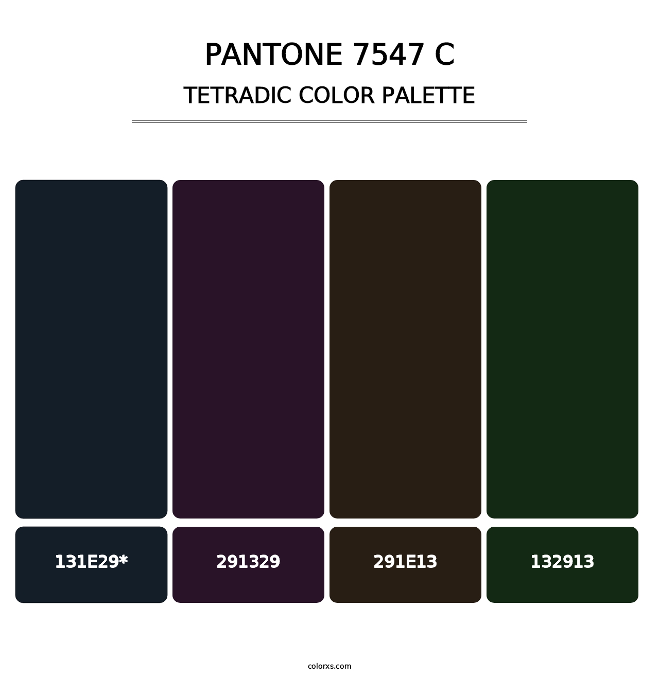 PANTONE 7547 C - Tetradic Color Palette