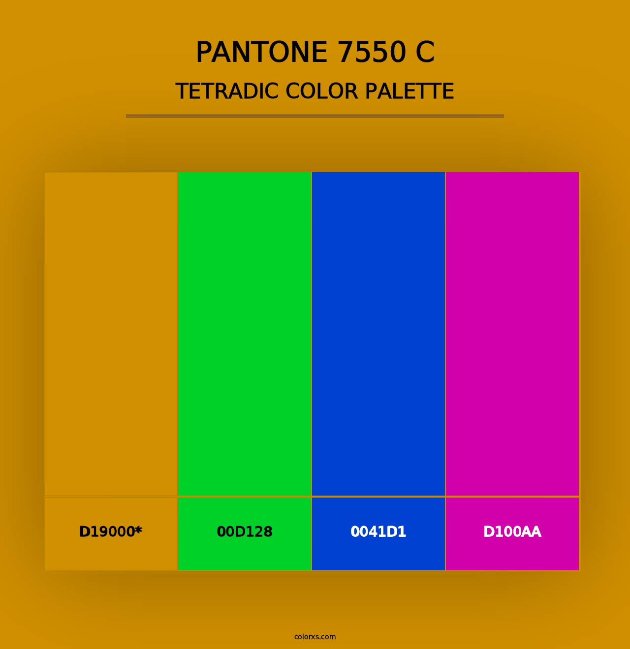 PANTONE 7550 C - Tetradic Color Palette