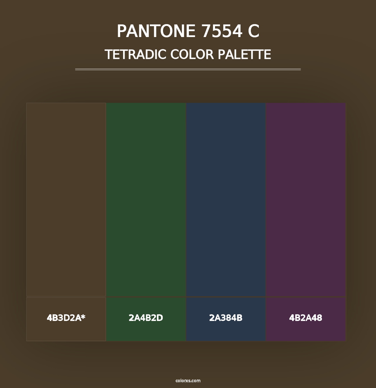 PANTONE 7554 C - Tetradic Color Palette