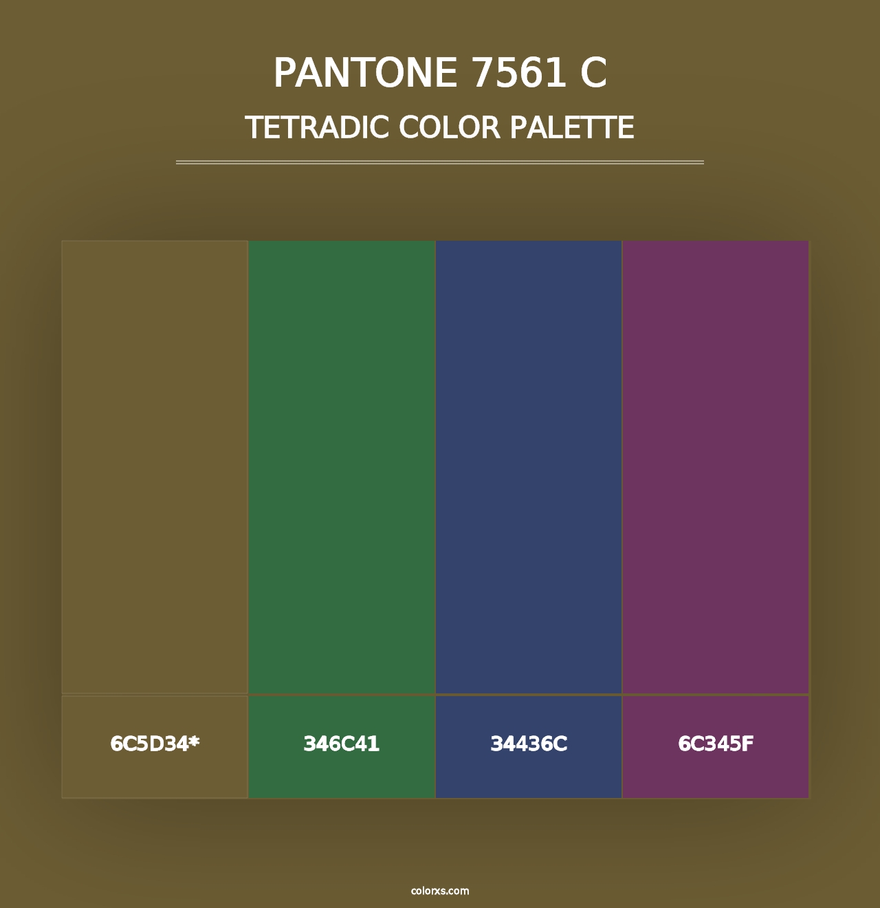 PANTONE 7561 C - Tetradic Color Palette