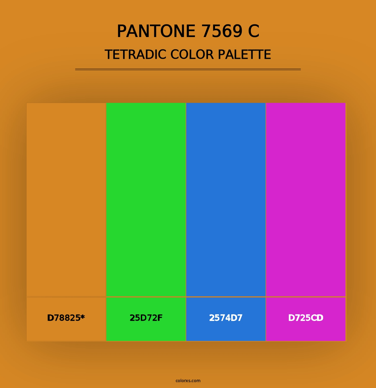 PANTONE 7569 C - Tetradic Color Palette